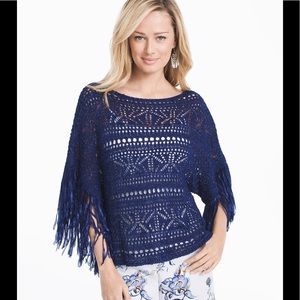 WHBM Fringe Sleeve Poncho Coverup